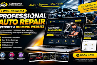 design a professional auto repair website and booking website