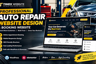 design  professional auto repair website and booking website