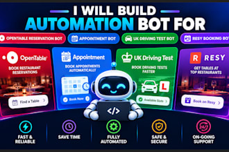 develop uk driving test booking, cancellation and reservation bots