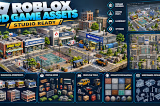 create roblox 3d models, ugc items, game assets, and studio ready builds