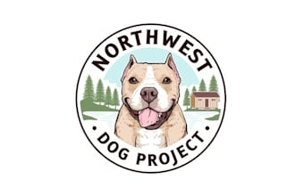 design vibrant dog walking company logo