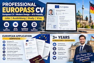 prepare europass CV and complete visa application documents