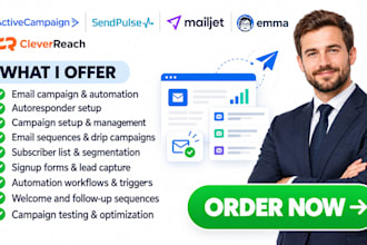 setup activecampaign sendpulse mailjet emma cleverreach email marketing campaign