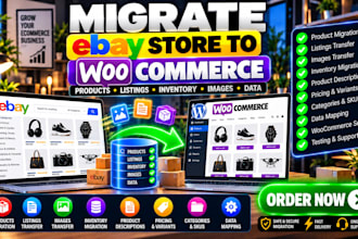 migrate ebay products listings inventory to woocommerce ecommerce store