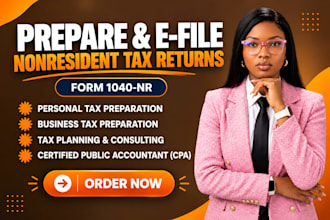 prepare and efile your US nonresident tax return 1040nr as a CPA