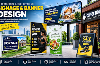 design billboard banner yard sign signage roll up and outdoor advertising sign