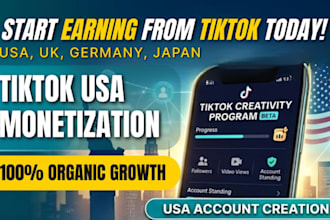 setup and grow your USA tiktok account for monetization