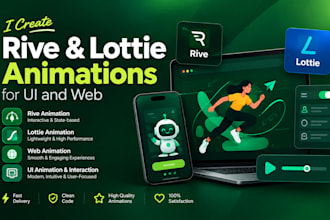 create rive, lottie animation, UI animation and web animation
