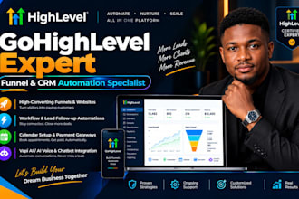 build gohighlevel sales funnel, ghl website design, and workflow automation