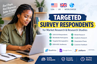 recruit USA UK and worldwide survey respondents for research
