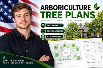 create arboriculture tree plans and landscape cad drawings