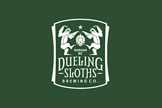 design traditional logo for dueling sloths brewing company