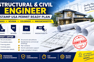 structural and civil engineer stamp USA permit ready plan in idaho nevada co ma
