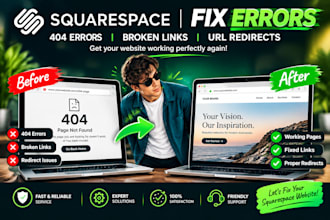 fix squarespace errors 404 errors checkout errors broken links and URL redirect