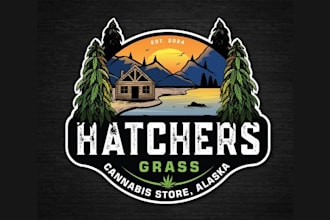 design grass cannabis retail store logo for you