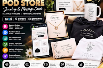 design shineon spod gearbubble message card necklace jewelry shopify pod store