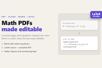 convert PDF or scanned math to latex or editable word