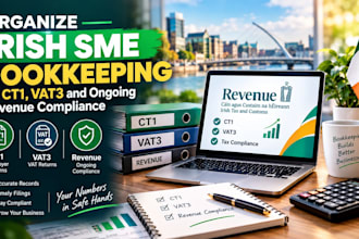 organize irish sme bookkeeping for ct1 vat3 and ongoing revenue compliance