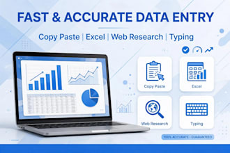 do fast and accurate data entry, copy paste and excel work