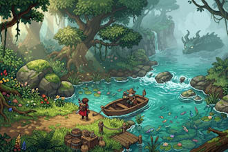 custom pixel art pixel art scene and background game character landscape