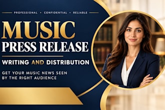 write music press release music PR distribution for artist and music promotion