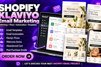 do shopify klaviyo mail chimp email marketing flows, automation email templates