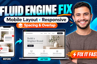 squarespace fluid engine, mobile layout, responsive fix, spacing, overlap repair
