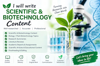 write scientific and biotechnology content