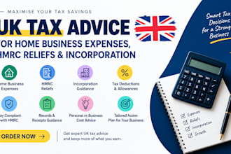 provide UK tax advice on home business expenses hmrc reliefs and incorporation