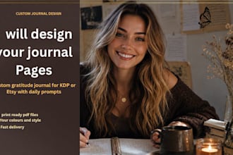 create a custom gratitude journal for KDP or etsy with daily prompts