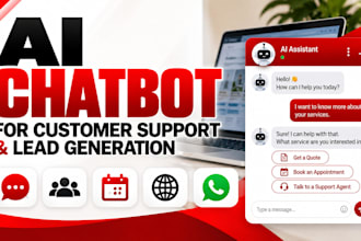 build chatbot for customer support, lead generation and appointment booking