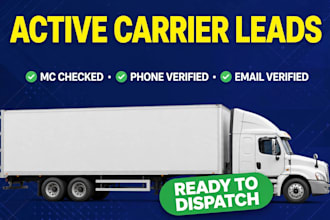 provide verified active carrier leads with mc authority for trucking dispatch