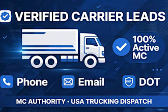 generate verified carrier leads mc authority for USA trucking dispatch