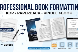 do book formatting, kdp book publishing, paper back, kindle ebook formatting