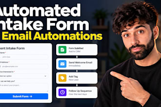 design client intake form and email automations for onboarding