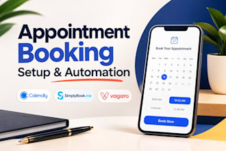 set up and automate your calendly, simplybook me, or vagaro booking system