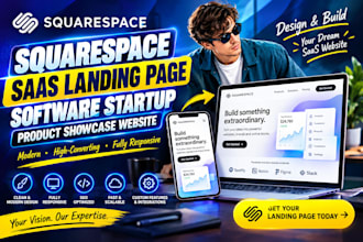 design squarespace saas landing pagesoftware startup product