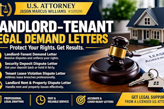 draft an enforceable landlord tenant demand letter as a US attorney