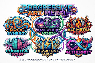 design progressive metal alternative metal and art rock logo