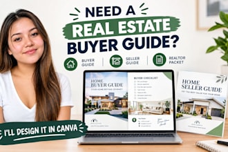 design a professional real estate buyer or seller guide in canva brochure, flyer