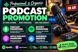 do podcast promotion, spotify podcast promotion and apple podcast marketing
