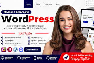 build wordpress divi website redesign wordpress business or blog website design