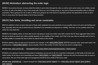 lecture transcription with timestamps and latex