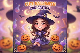 create a cute halloween caricature
