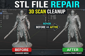 repair stl file 3d scan cleanup fix edit 3d model in zbrush blender and printing