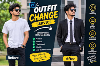 professionally change outfit and clothes in your photo