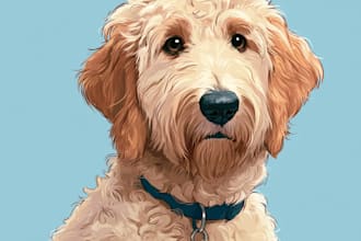 create a cartoon pet portrait from photo