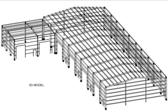 structural analysis and design of steel warehouse, portal frame, parking shed