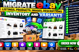 migrate ebay listings products images descriptions inventory and variants