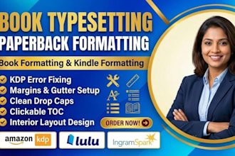 do book typesetting, paperback formatting, KDP formatting, book formatting
